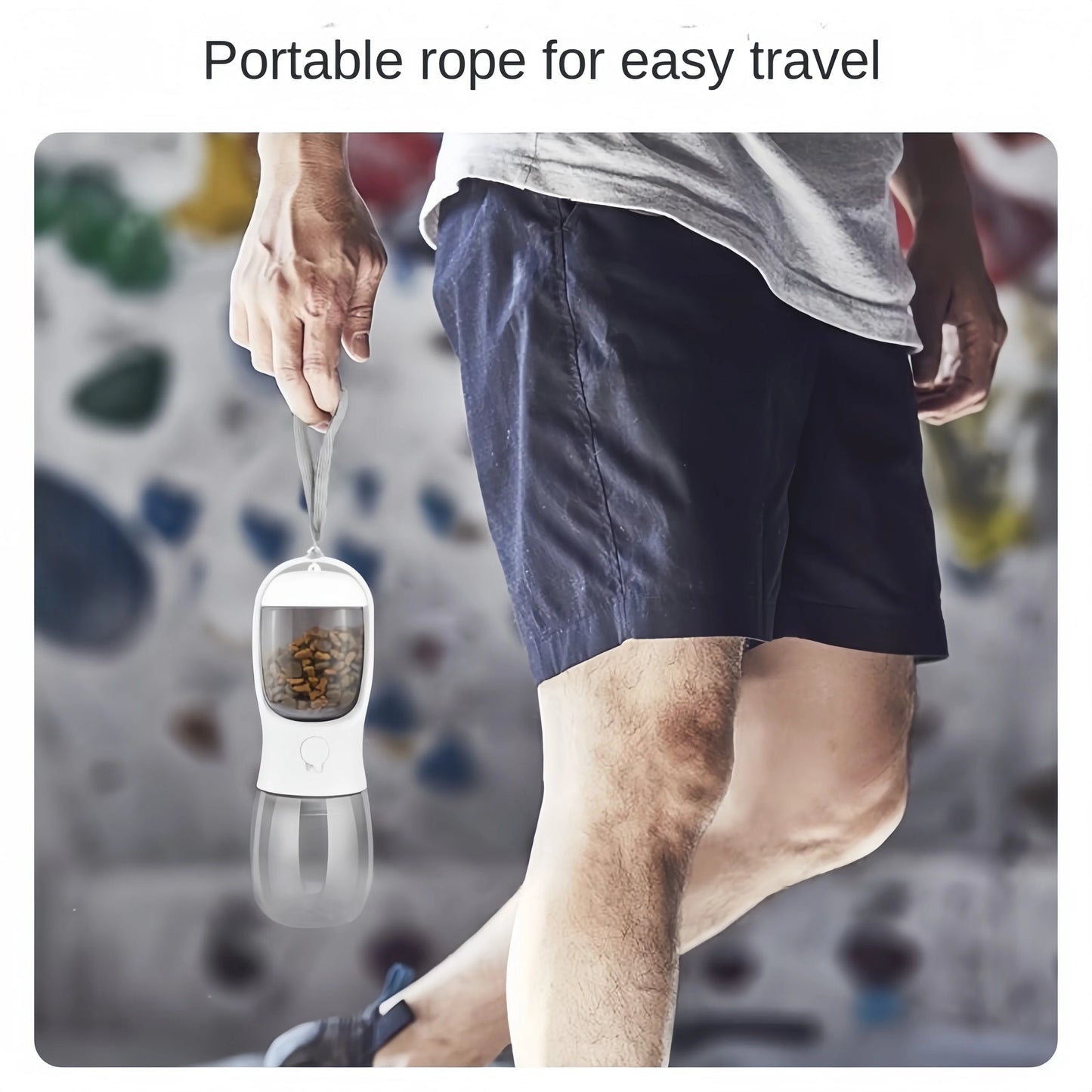 2-in-1 Hunde-Katzen-Wasserflasche mit Aufbewahrung, Futter- und Wasserbehälter für Welpen, Haustiere, Hundenapf, Outdoor-Reisebedarf für Haustiere